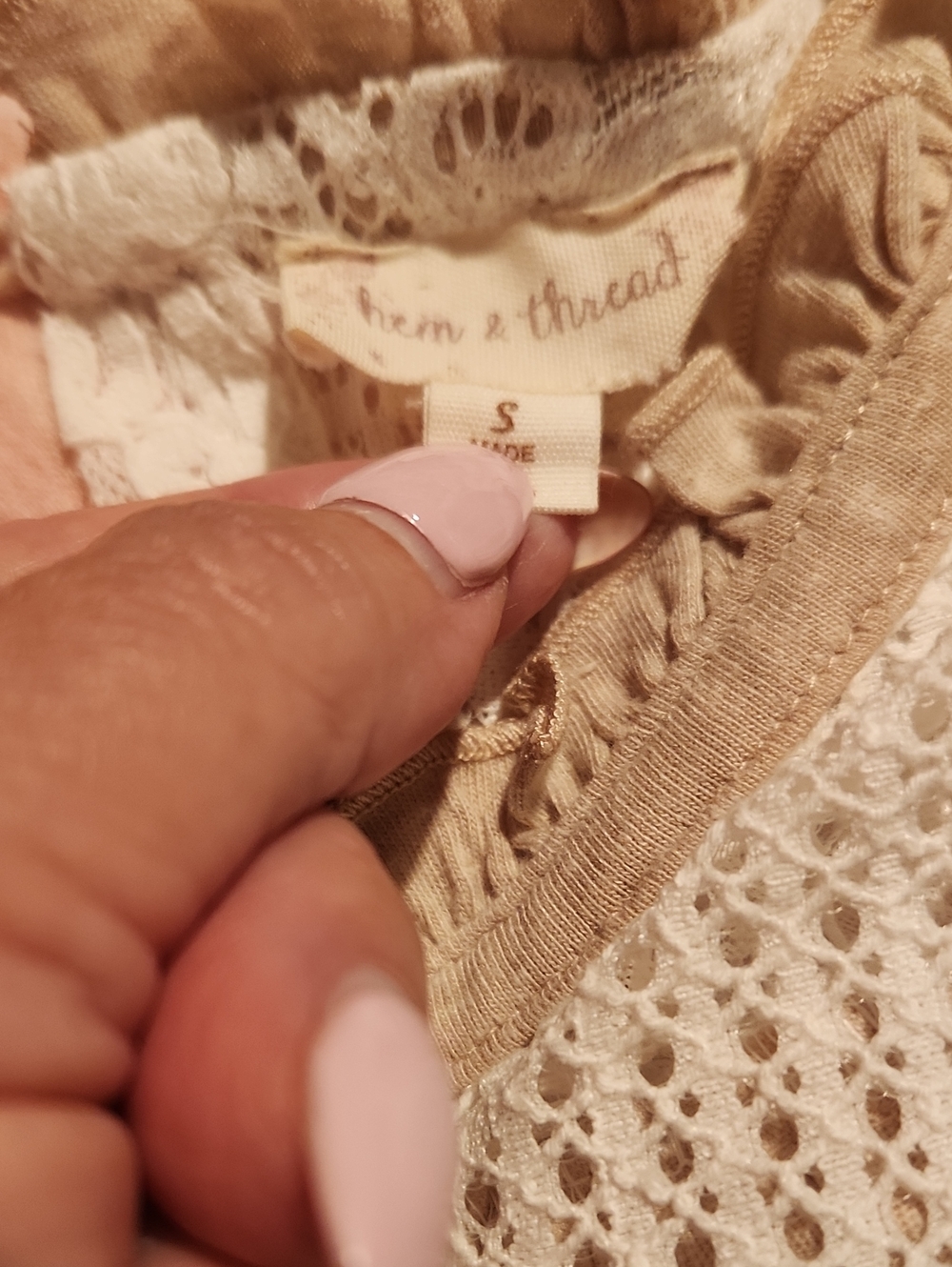Hem & Thread Cream Lace Sleep Cami